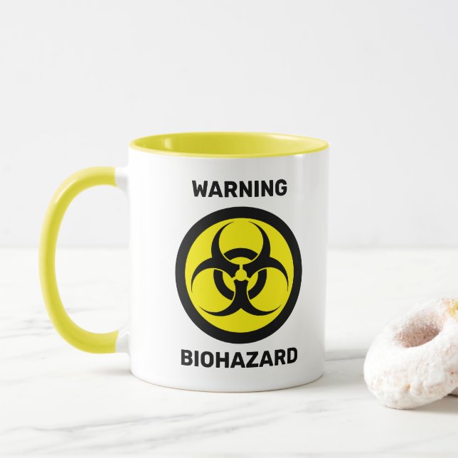 [Custom Color] Warning: Biohazard Icon Mug (With Donut)