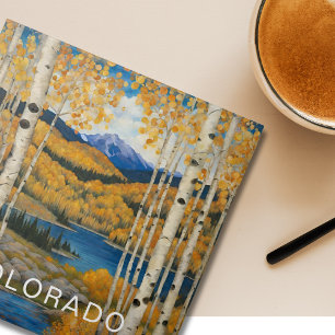 Custom Colorado Aspens Mountains  Ceramic Tile