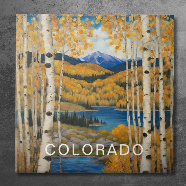 Custom Colorado Aspens Mountains  Ceramic Tile (Creator Uploaded)