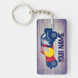 Custom Colorado flag offroad vehicle keychain