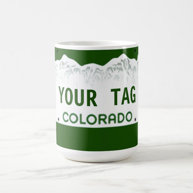 Custom Colorado License Plate Coffee Mug (Center)