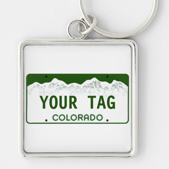 Custom Colorado License Plate Key Ring (Front)