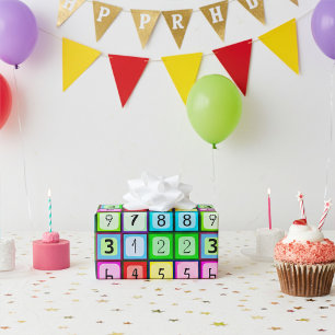 Custom Colorful Alphabet, Number for Kids Birthday Wrapping Paper
