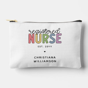 Custom Colorful Registered Nurse RN Graduation Accessory Pouch