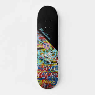 Custom Colorful Typographic Graffiti Street Art Skateboard