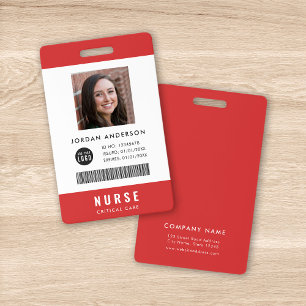 Custom Colors Add Logo Medical Employee Photo ID Badge
