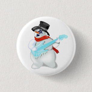 Custom Colors Button with Snowman Rock - Painting