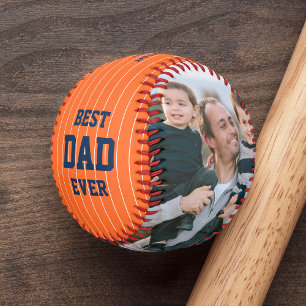 Custom Colors Stripes Best Dad Father's Day Photo Baseball