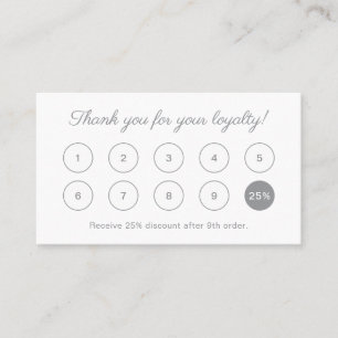 Custom Colour 10 Circles Discount Monogram Loyalty Card