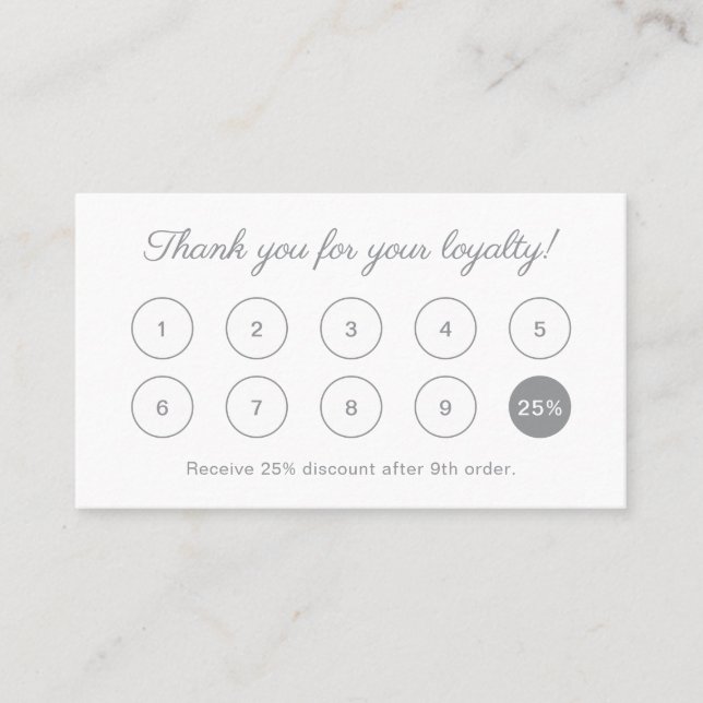 Custom Colour 10 Circles Discount Monogram Loyalty Card (Front)