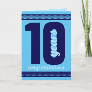 Custom colour 10 years employee anniversary card