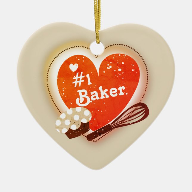 Custom colour #1 Baker Christmas tree ornament (Front)