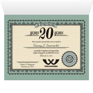 Custom colour 20 year employment service award