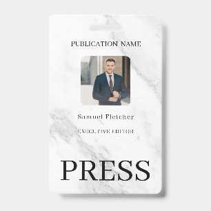 Custom Colour Add Logo Photo Photographer Press Ba ID Badge