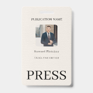 Custom Colour Add Logo Photo Photographer Press Ba ID Badge