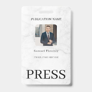 Custom Colour Add Logo Photo Photographer Press Ba ID Badge