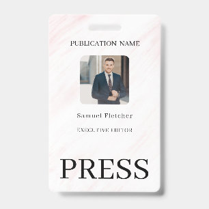 Custom Colour Add Logo Photo Photographer Press Ba ID Badge