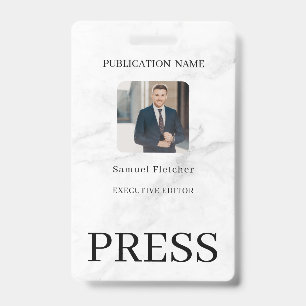 Custom Colour Add Logo Photo Photographer Press Ba ID Badge