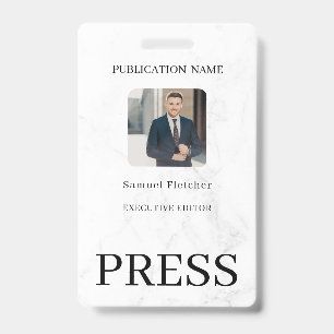 Custom Colour Add Logo Photo Photographer Press Ba ID Badge
