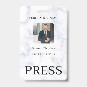 Custom Colour Add Logo Photo Photographer Press Ba ID Badge