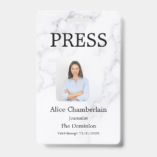 Custom Colour Add Logo Photo Photographer Press Ba ID Badge