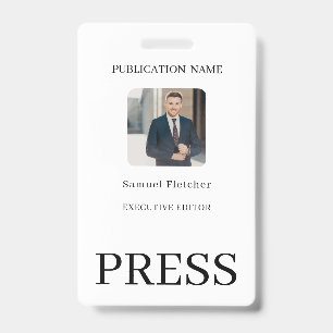Custom Colour Add Logo Photo Photographer Press Ba ID Badge