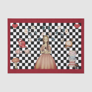 Custom Colour Alice in Wonderland Tea Party Checke Tissue Paper