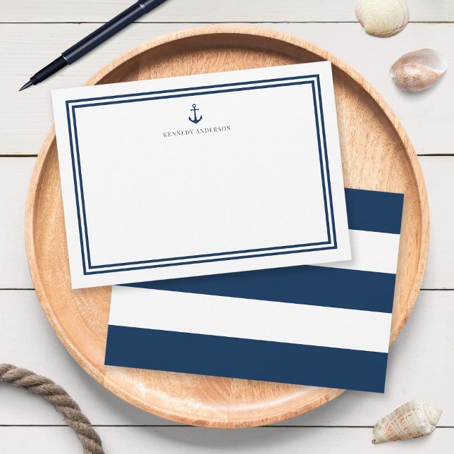 Custom Colour Anchor and White Stripes Personalise Card (Creator Uploaded)