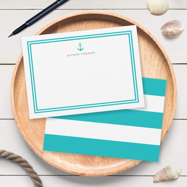 Custom Colour Anchor and White Stripes Personalise Card (Creator Uploaded)