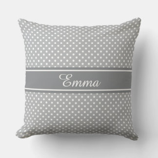 Custom Colour and Name Polkadot Pattern Cushion