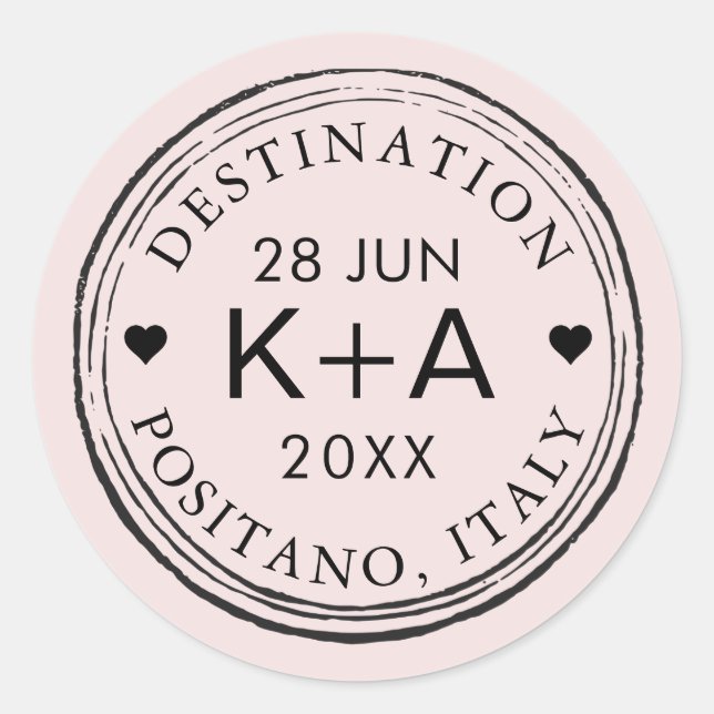 Custom Colour and Text Airmail Stamp on a Sticker (Front)