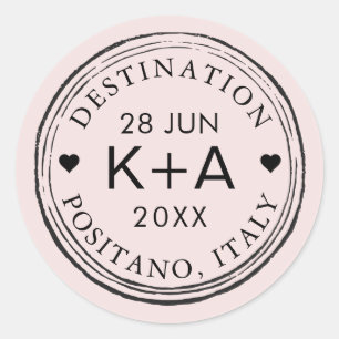 Custom Colour and Text Airmail Stamp on a Sticker