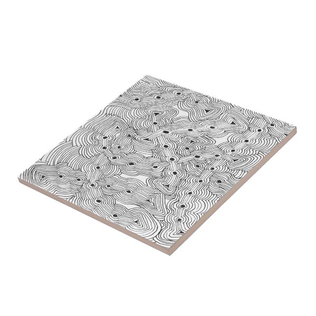 Custom Colour Ant Farm Original Abstract Design Ceramic Tile (Side)