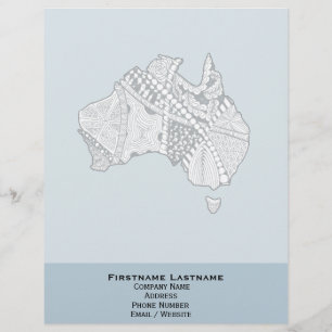 Custom Colour Australia Map Art Customised Letterhead