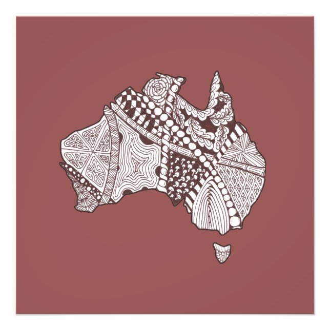 Custom Colour Australia Map Art Photo Print (Front)