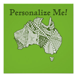 Custom Colour Australia Map Art Poster