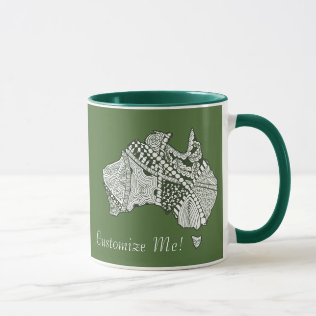 Custom Colour Australia Souvenir Map Art Mug (Right)
