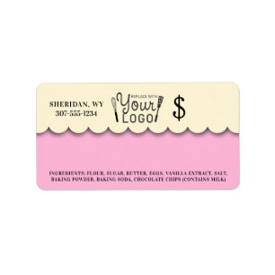 Custom colour baking bakery price tag sticker