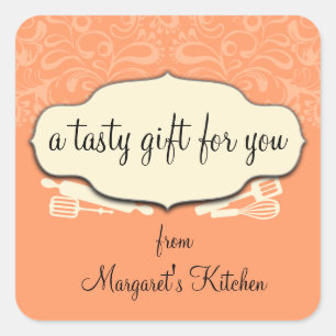 Custom colour baking utensils gift tag label