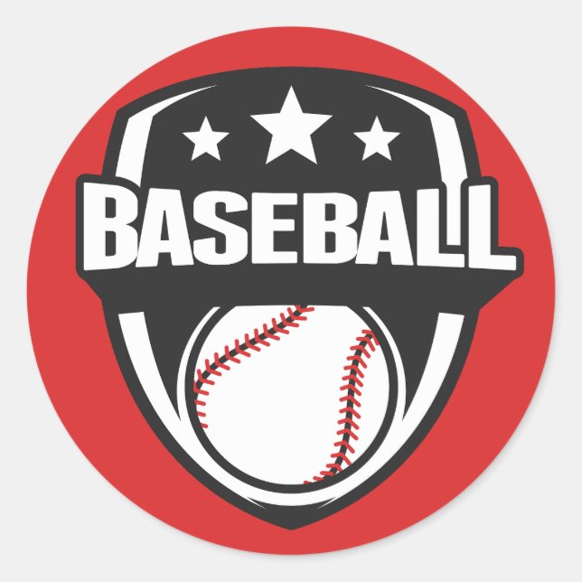 Custom Colour Baseball Classic Round Sticker (Front)