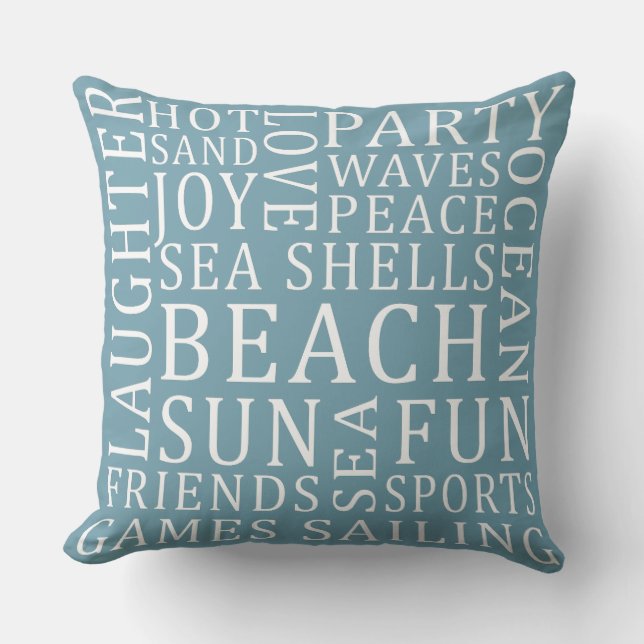 Custom Colour Beach House pillows (Front)