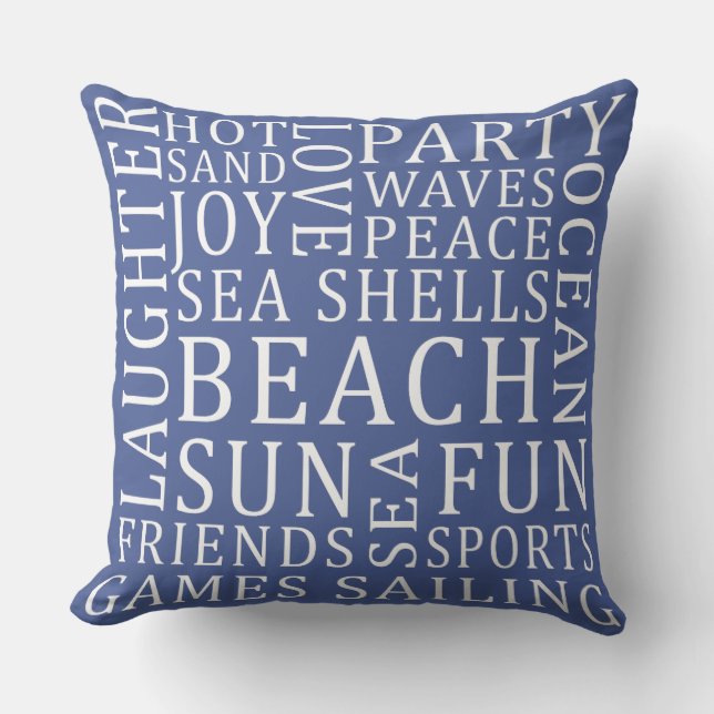 Custom Colour Beach House pillows (Front)