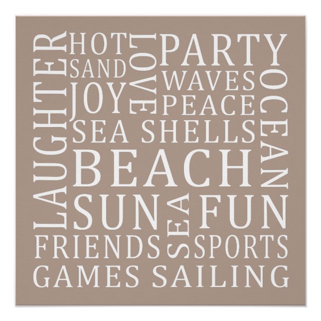 Custom Colour Beach House poster (Front)