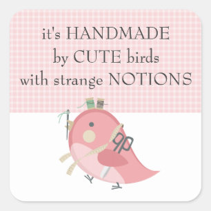 Custom colour bird seamstress sewing notions label