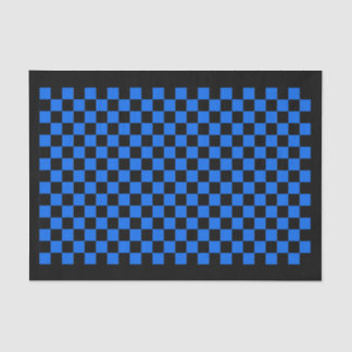 Custom Colour Black/Blue Chequerboard Check Party Tissue Paper
