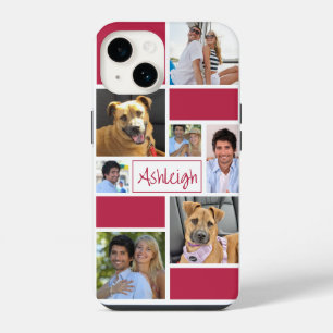 Custom Colour Block 7 Photo Collage Personalised iPhone 14 Case