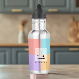 Custom Colour Block Water Bottle   Car Line Art