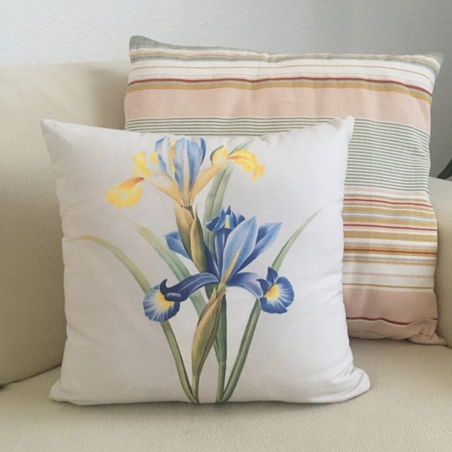 Custom(Colour) Blue And Yellow Flower Watercolor Cushion (Creator Uploaded)