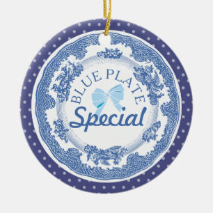custom colour blue plate special Christmas Ceramic Ornament