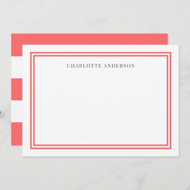 Custom Colour Borders & White Stripes Personalised Card (Front/Back)